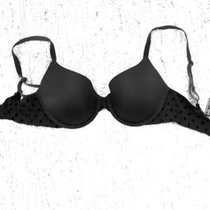 Black polka dot Victoria secret bra size 32DD